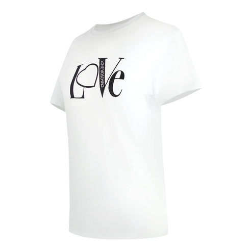 Love Moschino Jg7427Pp0Nl50100 White T-Shirt Womens - Style Centre Wholesale