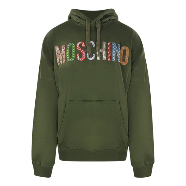 Moschino Bold Embroidered Multicolour Logo Green Hoodie 222ZRJ172170243