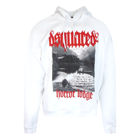 Dsquared2 S74Gu0834 S25516 100 Graphic Print Hoodie White