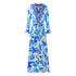 Inoa Fashion Blue Orchird L203 Blue Floral Fish Dress Womens