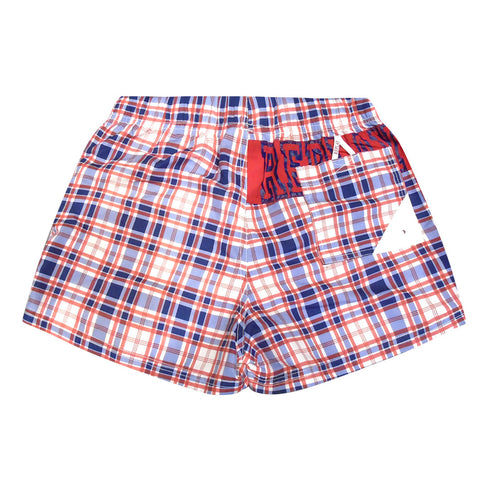 Replay Red Checkered Swim Shorts Check red