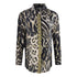 Inoa Fashion Siberia 1927 Brown Animal Print Collar Shirt Womens