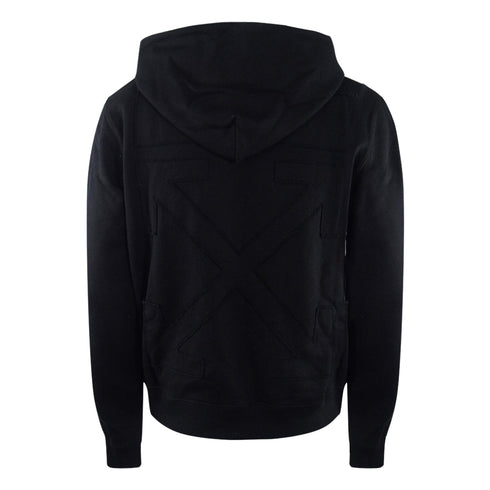 Off White Ombb034S21Fle0031001 Ow Arrow Logo Slim Zip Hoodie Black White 1001 Black Zip Hoodie Mens