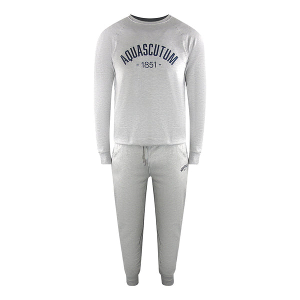 Aquascutum Aa_Ow04_St002 Oldchool Crewneck Grayel St002 Grey Creckneck And Track Pants Set Male
