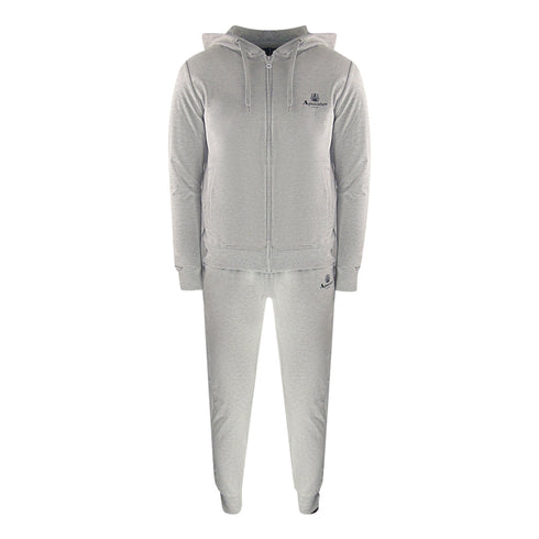 Aquascutum Aa_Ow04_St004Ogo Zf Hoodie Grayel St004 Grey Zip Hoodie And Track Pants Set Male