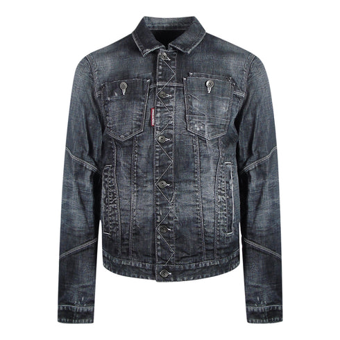 Dsquared2 S71An0378 S30357 900 Black Denim Jacket Mens