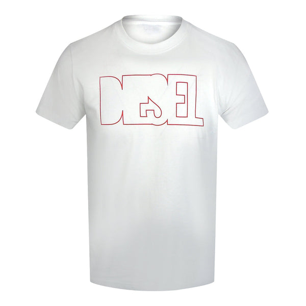 Diesel T Diegor 250215 Off Bright White T Shirt 100 White - Style Centre Wholesale
