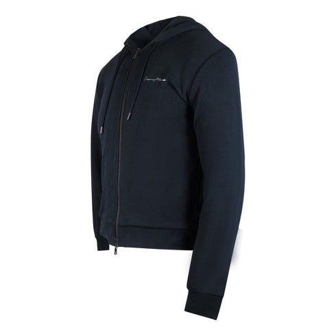 Emporio Armani Navy Blue Hooded Zip Up Hoodie