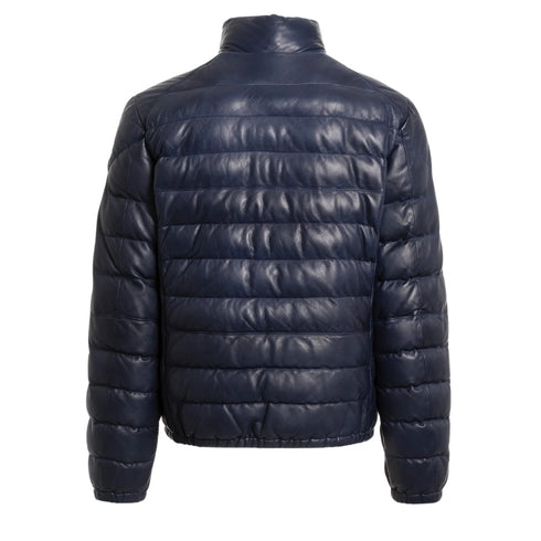 Parajumpers ERNIE LEATHER PMJKLE02 241 PEACOT NAVY BLUE LEATHER JACKET Mens L