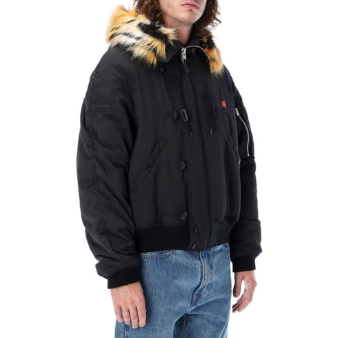 Kenzo Plain Black Bomber Jacket M