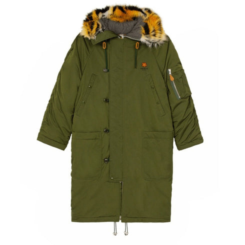Kenzo Padded Parka Dark Khaki Green Jacket S
