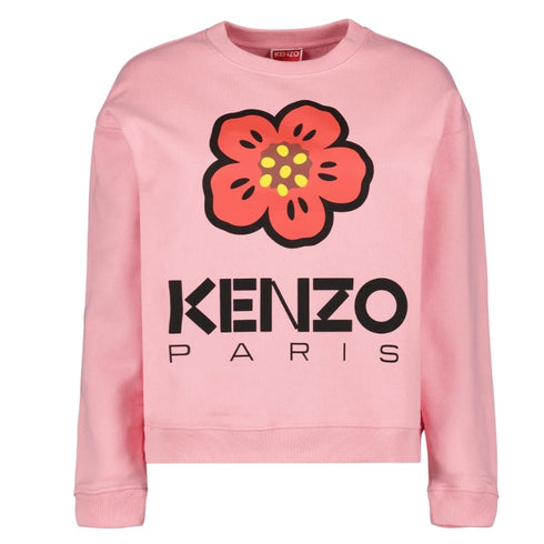 Kenzo Paris Flower Logo Rose Pink Sweatshirt XS