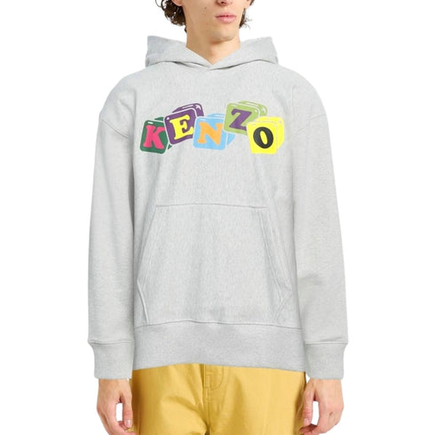 Kenzo Coloured Block Logo Grey Hoodie S