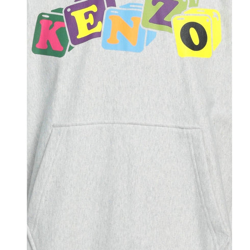 Kenzo Coloured Block Logo Grey Hoodie S