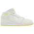 NIKE FD8780 181 Nike Air Jordan 1 Mid (GS) WHITE/CREAM/YELLOW TRAINER YOUTH UK 3.5