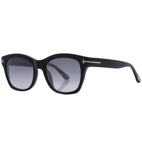 Tom Ford Lauren-02 Grey Mirrored Lens Shiny Black Sunglasses One Size