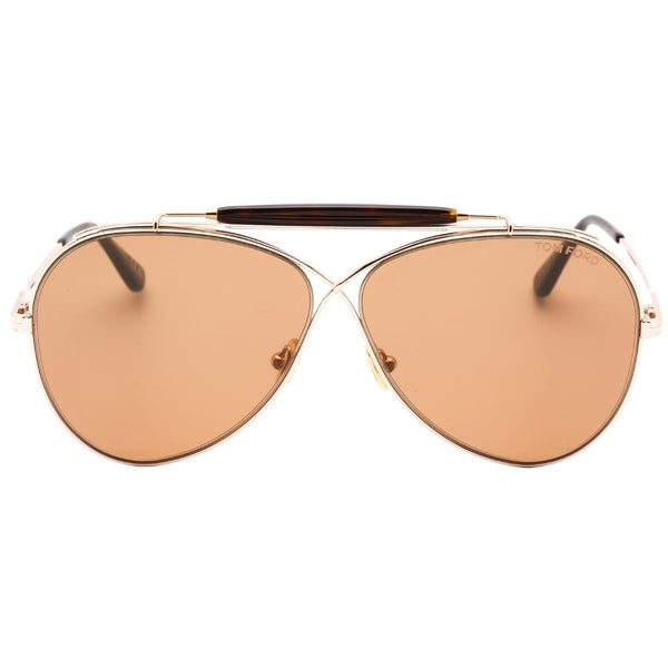 Tom Ford Holden Brown Lens Shiny Rose Gold Sunglasses FT0818 28E