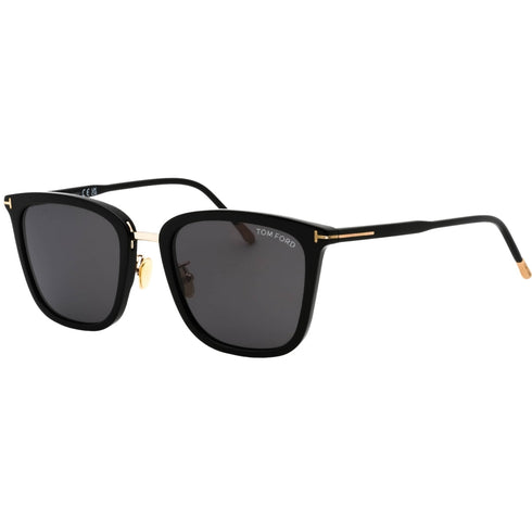 Tom Ford Asian Fit Smoke Grey Lens Shiny Black Sunglasses FT0949-D 01A
