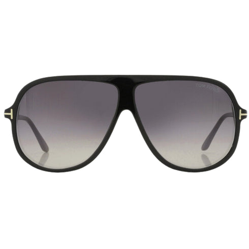 Tom Ford Spencer Gradient Smoke Lens Shiny Black Sunglasses One Size