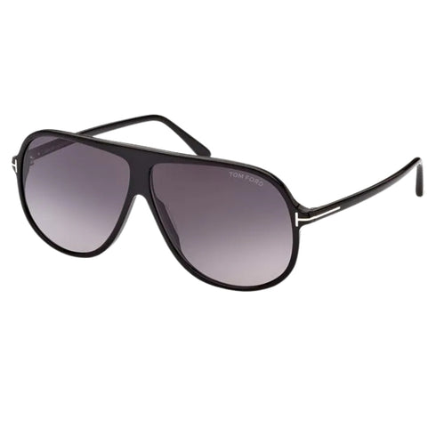 Tom Ford Spencer Gradient Smoke Lens Shiny Black Sunglasses One Size