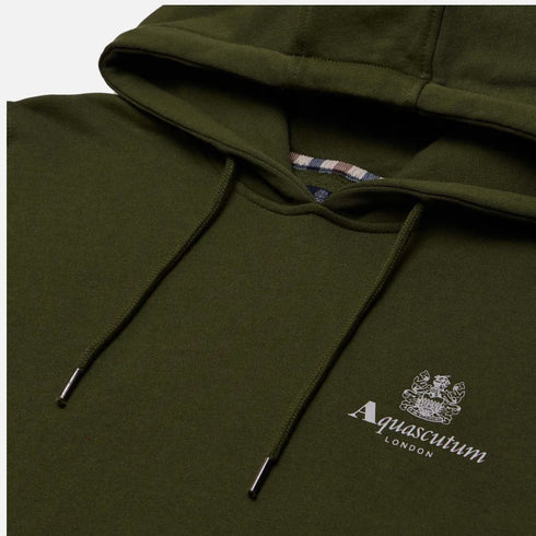 Aquascutum Active Big Logo Hoodie Fw23 Sw002 06 Green Hoodie Mens