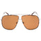 Guess Brown Lens Shiny Light Ruthenium Silver Sunglasses One Size