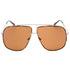 Guess Brown Lens Shiny Light Ruthenium Silver Sunglasses One Size