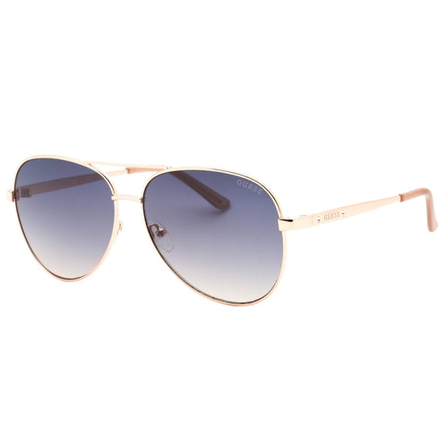 Guess Gradient Blue Lensed Shiny Rose Gold Sunglasses GF6181 28W