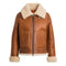Parajumpers GIALEAN SPECIAL PWJKSE32 537 COGNAC Brown Leather Jacket Womens S