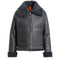 Parajumpers GIALEAN SPECIAL PWJKSE32 736 PHANTOM Dark Grey Leather Jacket Womens S