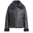 Parajumpers GIALEAN SPECIAL PWJKSE32 736 PHANTOM Dark Grey Leather Jacket Womens S