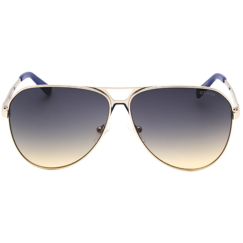 Guess Gradient Blue Lens Gold Aviator Sunglasses One Size