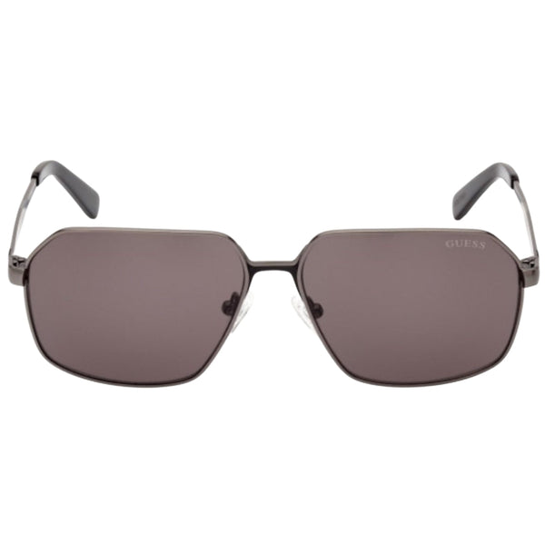 Guess Smoke Lens Matte Gunmetal Silver Framed Sunglasses One Size
