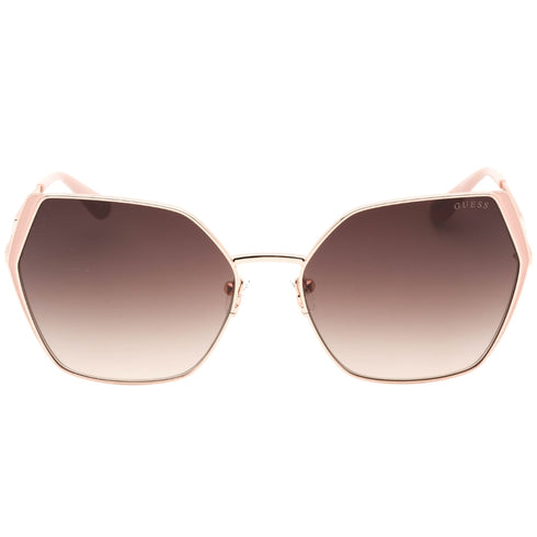 Guess Gradient Brown Lens Shiny Rose Gold Sunglasses GU7843 28F