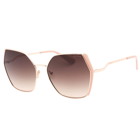 Guess Gradient Brown Lens Shiny Rose Gold Sunglasses GU7843 28F