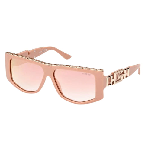Guess Chain Design Shiny Pink Sunglasses One Size