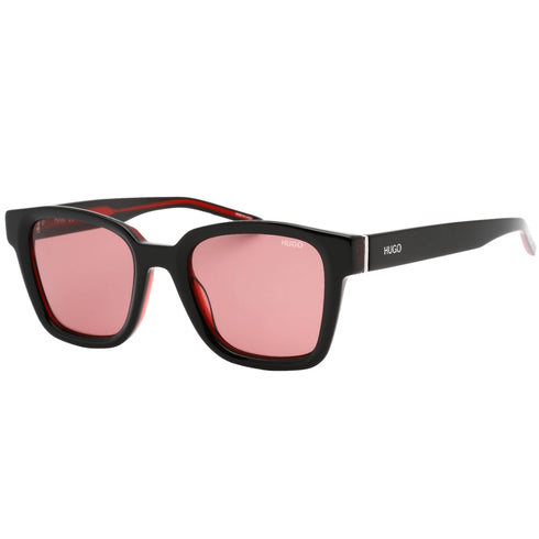 Hugo Boss Burgundy Lensed Red Detail Black Sunglasses One Size