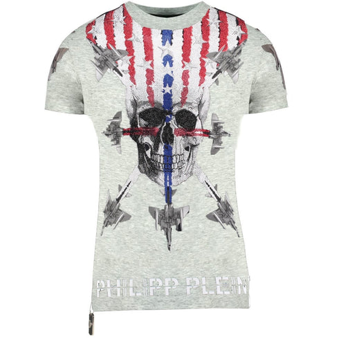 PHILIPP PLEIN PLEIN FW16 HM340700 T-SHIRT 1046 GREY T-SHIRT MALE M