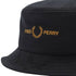 Fred Perry Multiple Logos Black Bucket Hat HW2641 102