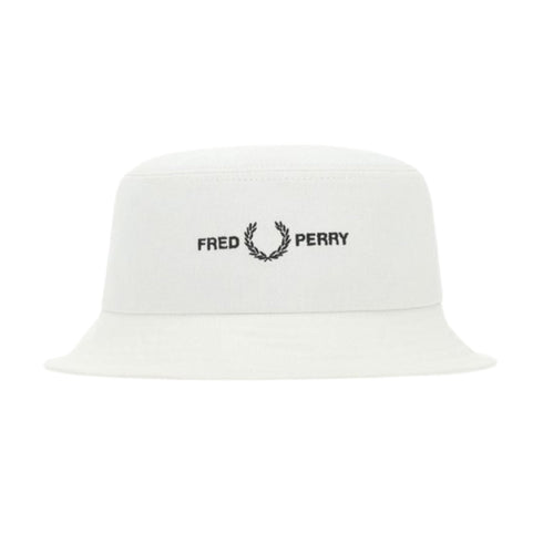 FRED PERRY HW4631 129 SNOW WHITE TWILL BUCKET HAT S