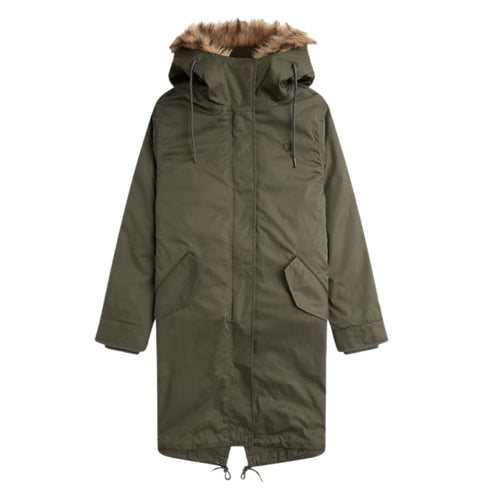 FRED PERRY J6504 638 FIELD GREEN 2 in 1 ZIP-IN LINER PARKA S