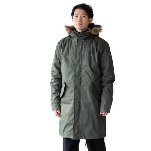 FRED PERRY J6504 638 FIELD GREEN 2 in 1 ZIP-IN LINER PARKA S