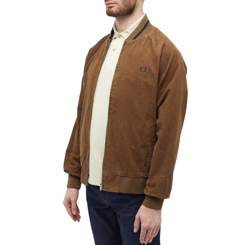 FRED PERRY J6514 P96 SHADED STONE WAFFLE CORD TENNIS BOMBER S