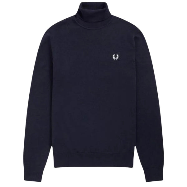 Fred Perry Navy Blue Roll Neck Jumper XS