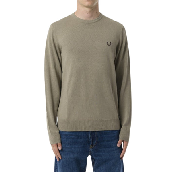 Fred Perry K9601 U54 Warm Grey Jumper Mens XS
