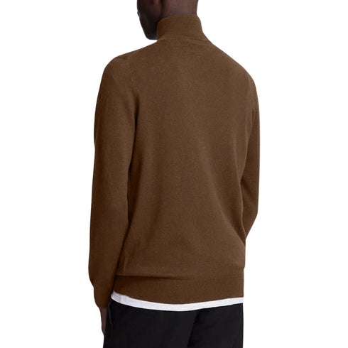 Lyle & Scott Plain Branded Cotton Merino Quarter Zip Wild Nettle Jumper S