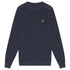 Lyle & Scott Plain Branded Ribbed Mock Neck Navy Night Jumper S