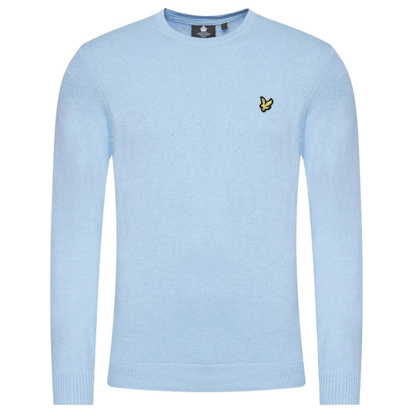 Lyle & Scott Cotton Merino Crew Neck Jumper Light Blue Sweater XS