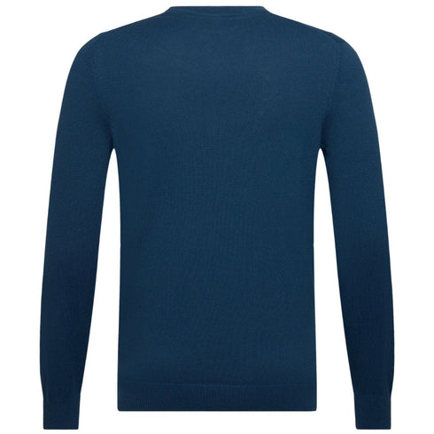 Lyle & Scott Cotton Merino Crew Neck Jumper Apres Navy Blue Sweater M