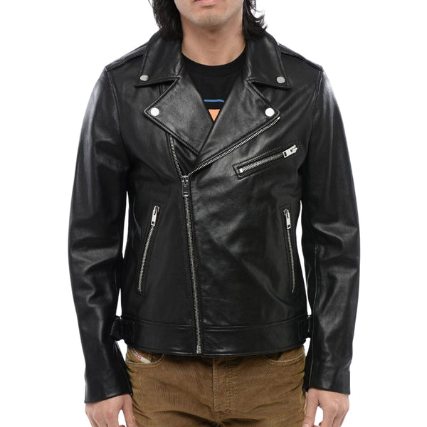 Diesel-Garrett-R Blackeather Jacket-GARRETT-R GIACCA 9XX